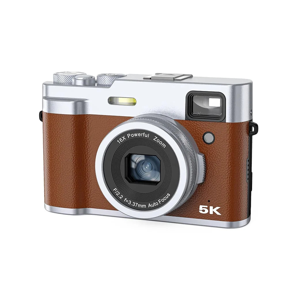 Professional Retro Dual-Camera Digital Video Camera 5K/4K Recording WiFi Image Transmission High-Power LED Flash Hot Shoe