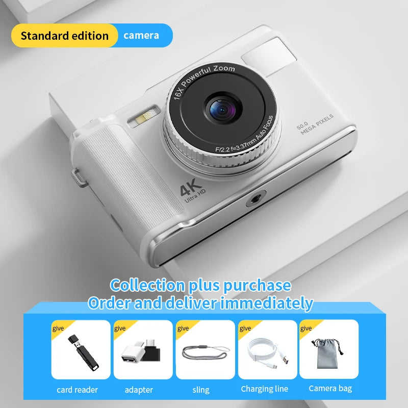 HD 1080P 2.8inch digital Camera Rechargeable Cameras with 16x Zoom Compact Camera 50 Megapixels Cameras for kids Beginner Camera
