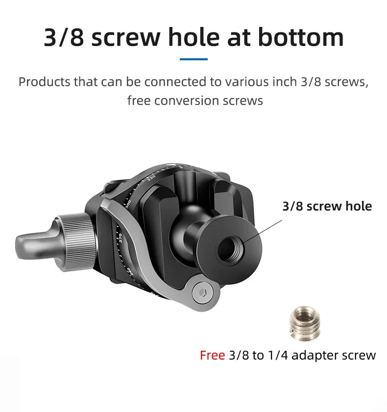 SLR camera panoramic spherical gimbal 360 degree rotating metal gimbal projector gimbal With quick release plate