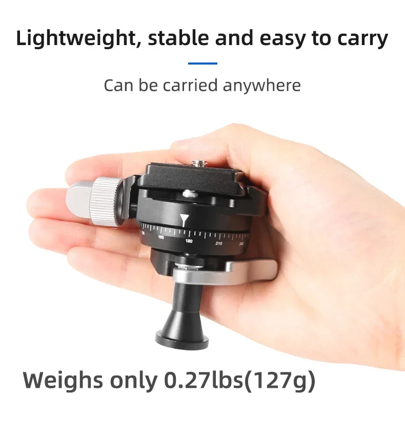 SLR camera panoramic spherical gimbal 360 degree rotating metal gimbal projector gimbal With quick release plate