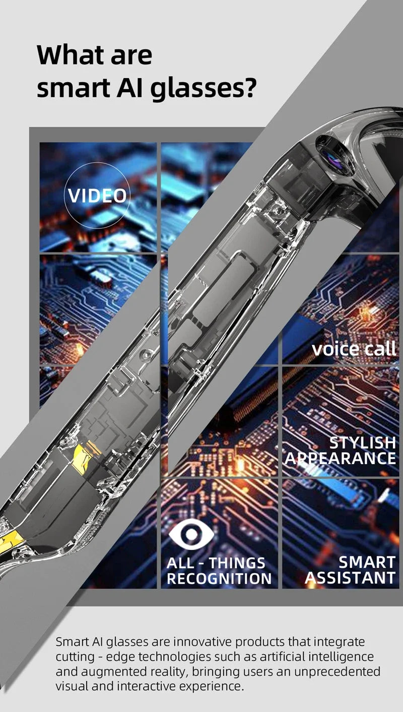 VIVO G300 Smart AI Glasses 1200W pixel AI Shooting Camera HD Photo Video Voice Call Translation Waterproof Bluetooth ChatGPT NEW