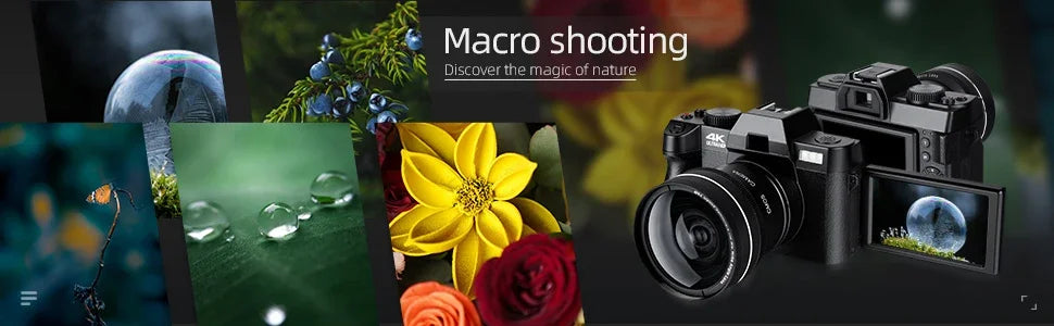 G-Anica Compact Digital Photography Camera4K Wireless Network Camera Retro Vlog Recorder YouTube 48MP Camera 3"flip Screen