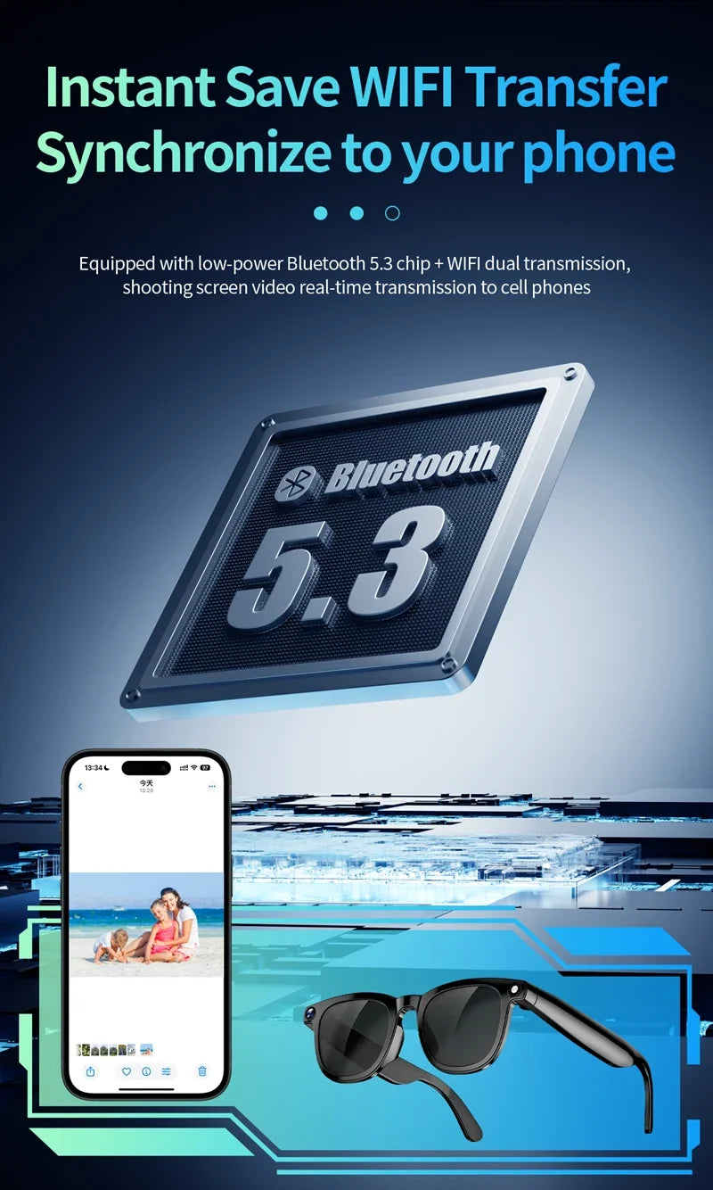 Xiaomi Mijia AI Intelligent Glasses With 800W HD Camera Chat Bluetooth Call Voice Assistant Music Player Smart Translation