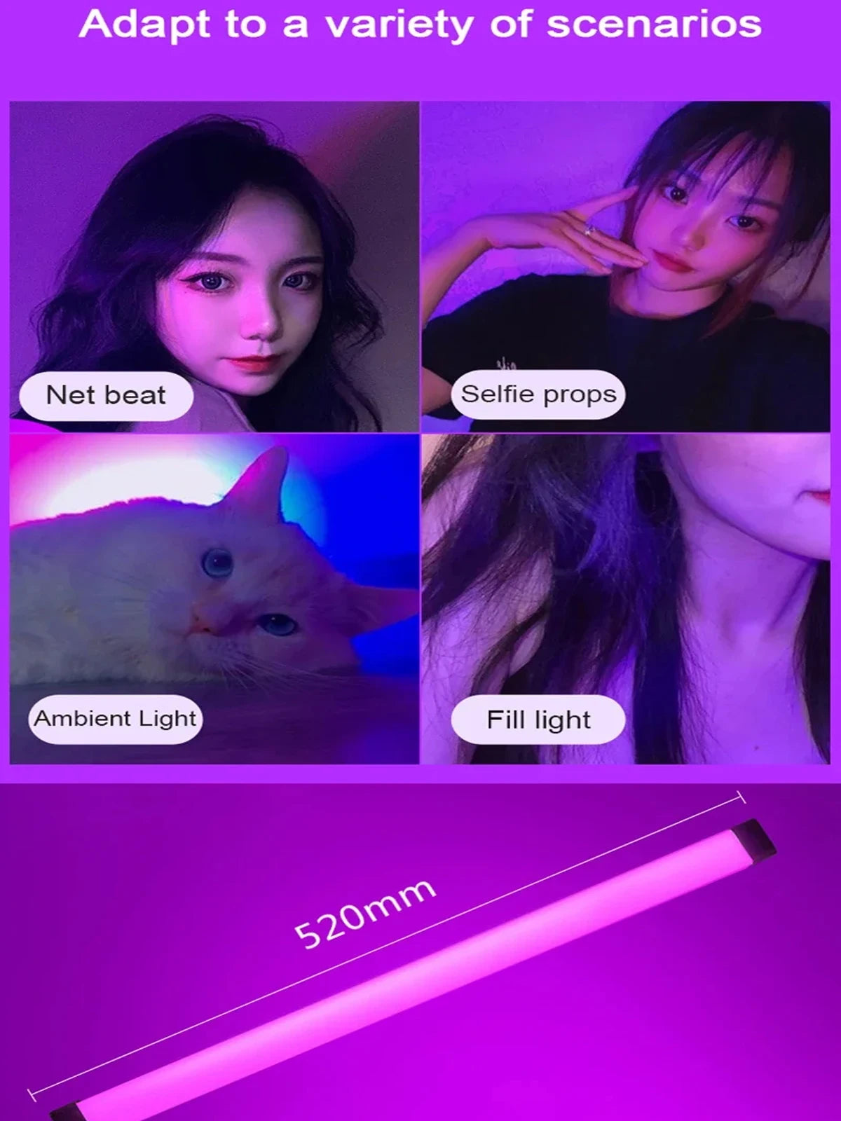 LED Fill Light Recharge Lamp Blue Green Lamp Daily Portable Decor Atmosphere Lighting