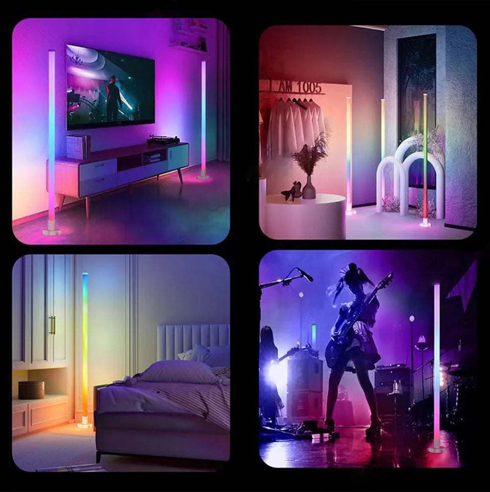 RGB LED Floor Lamp Remote & APP Control Music Sync Corner Lighting Modern Mood Lighting for Bedroom Living Room Gaming decor