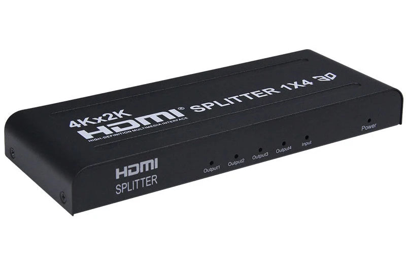 4K 3D 1x4 HDMI Splitter 1x2 Video Distributor 1 in 4 Out 2 Out 4K60Hz Dual Display for PS3 PS4 Camera Laptop PC To TV Monitor
