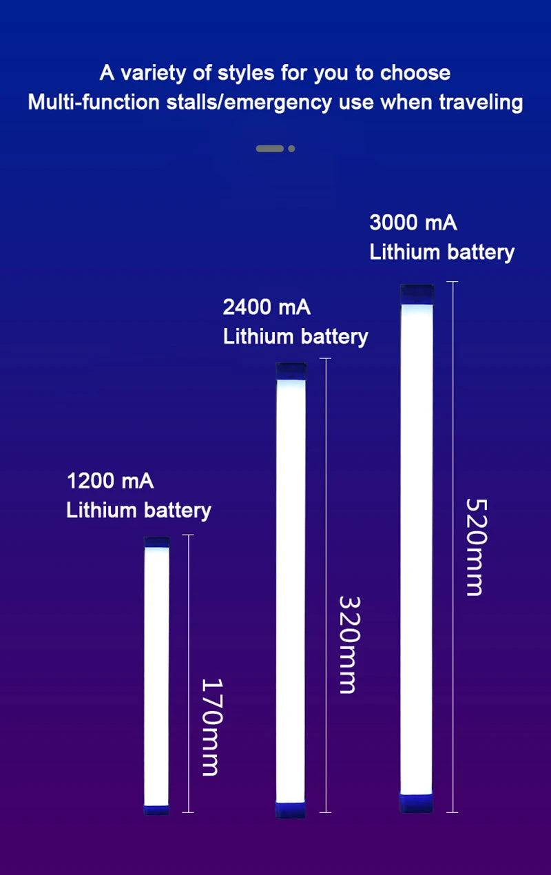 LED Video Light Wand Handheld Hanging Fill Light Photography Lamp Rechargeable Bedside Lamp Light Stick for Vlog Live Streaming