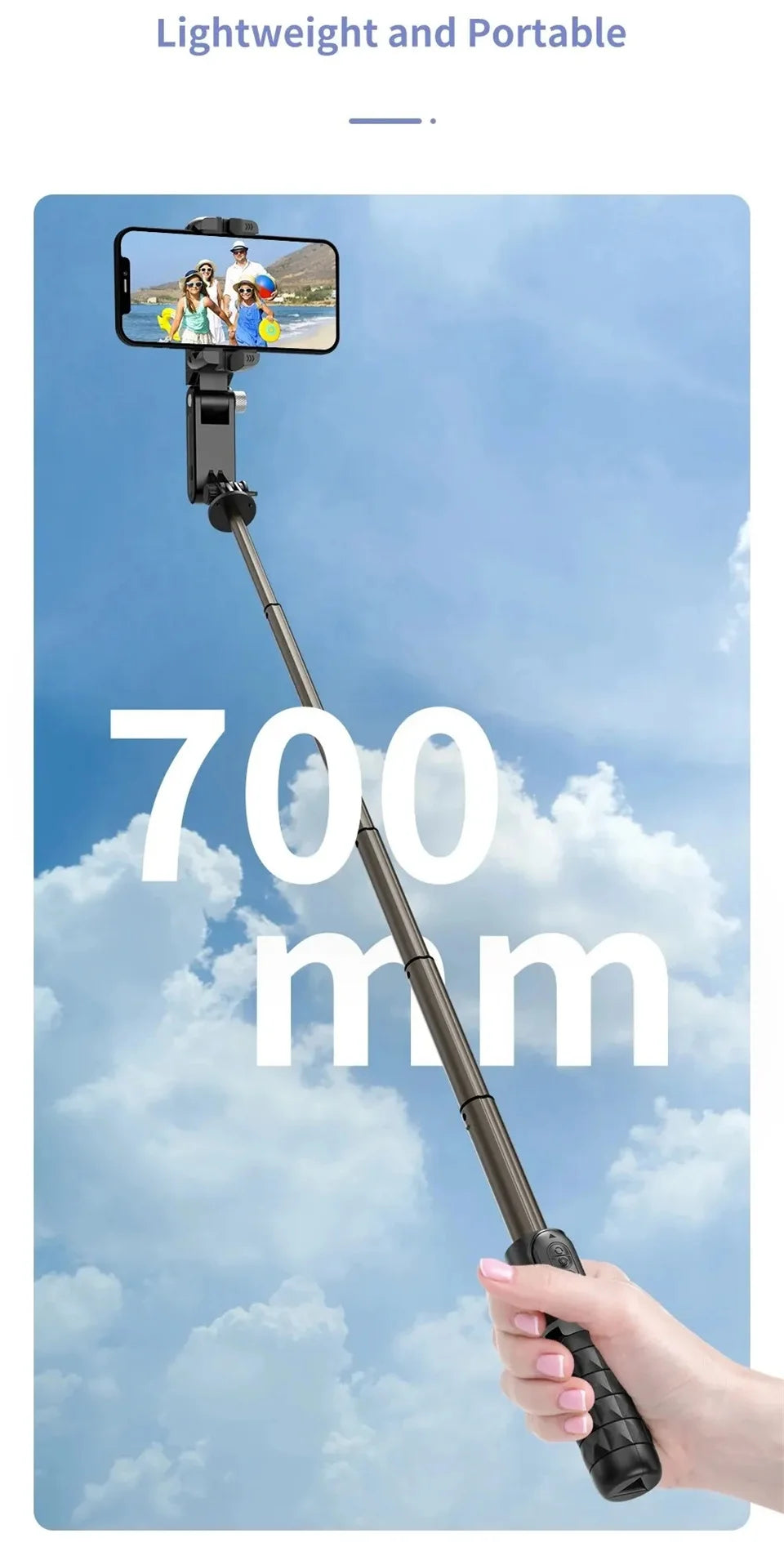 FANGTUOSI 360 Rotation Gimbal,Selfie Stick Tripod With Shutter Fill Light Following Shooting,Stabilizer for Smartphone Live/Vlog