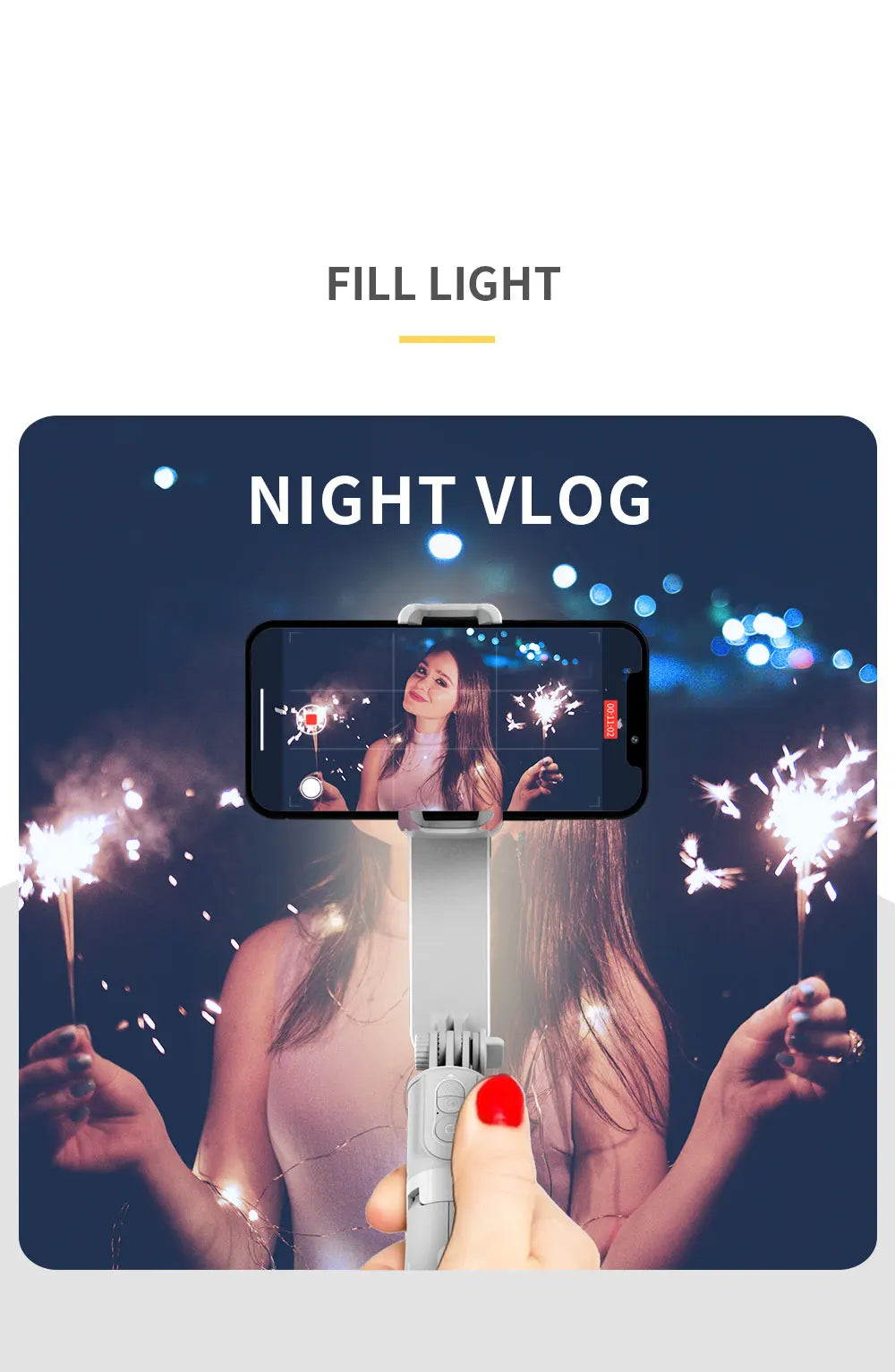 Handheld Gimbal Stabilizer Selfie Stick L09 Bluetooth Mobile Phone Holder Adjustable Fill Light Selfie Stand For IPhone/Xiaomi