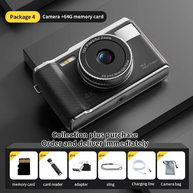 HD 1080P 2.8inch digital Camera Rechargeable Cameras with 16x Zoom Compact Camera 50 Megapixels Cameras for kids Beginner Camera