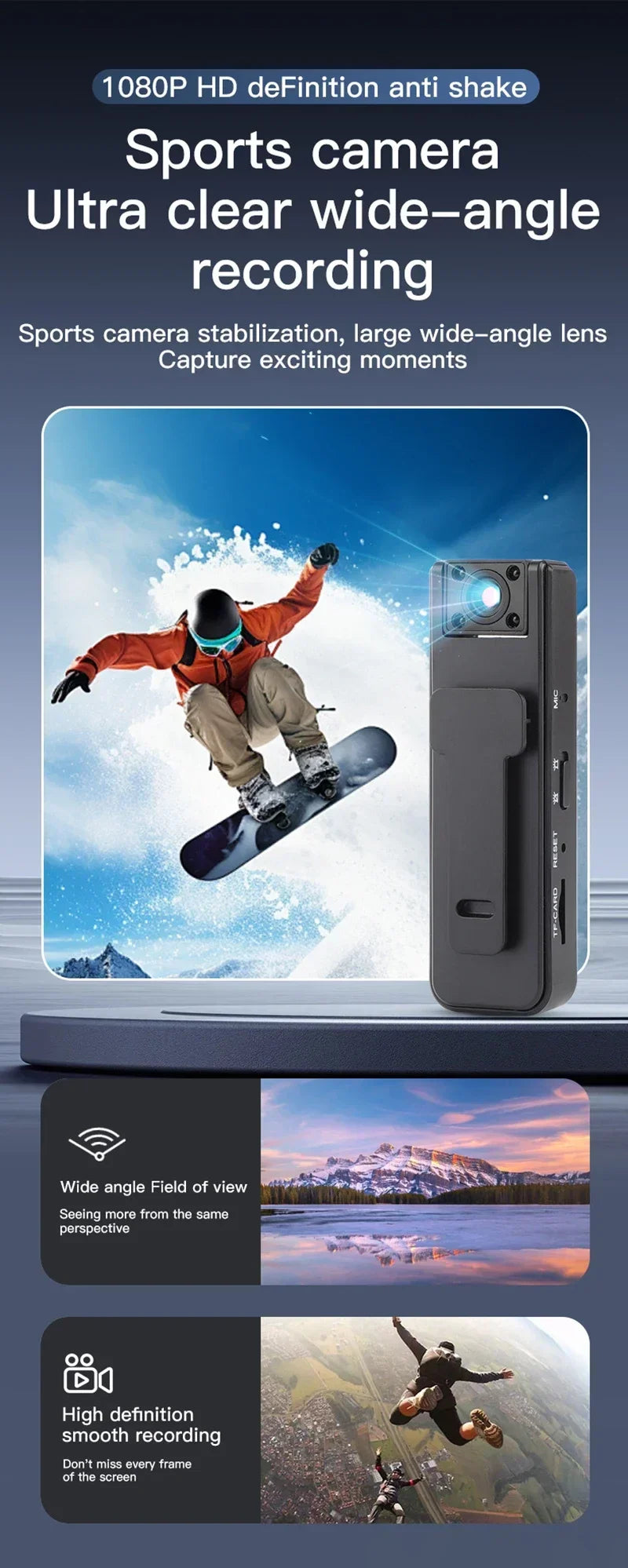 Xiaomi A9 Mini Handheld Camera 1080P Full HD Infrared Night Vision Back Clip Design Outdoor Sports Riding Recorder 2025 Hot Sale