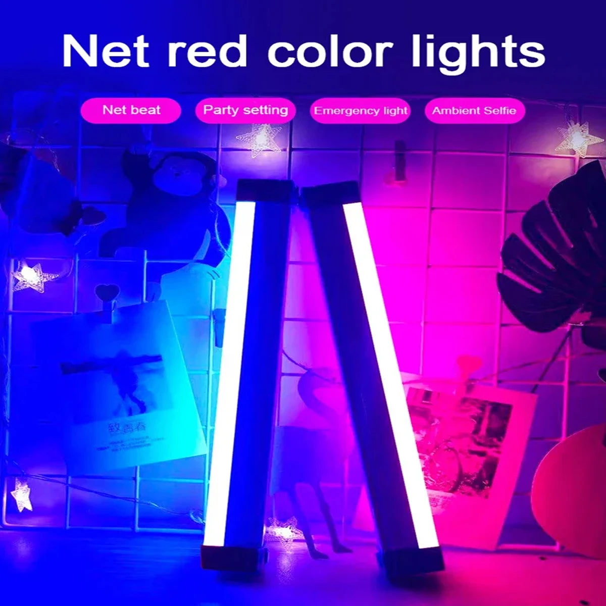 LED Fill Light Recharge Lamp Blue Green Lamp Daily Portable Decor Atmosphere Lighting