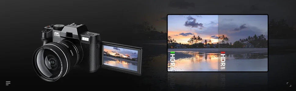 G-Anica Compact Digital Photography Camera4K Wireless Network Camera Retro Vlog Recorder YouTube 48MP Camera 3"flip Screen