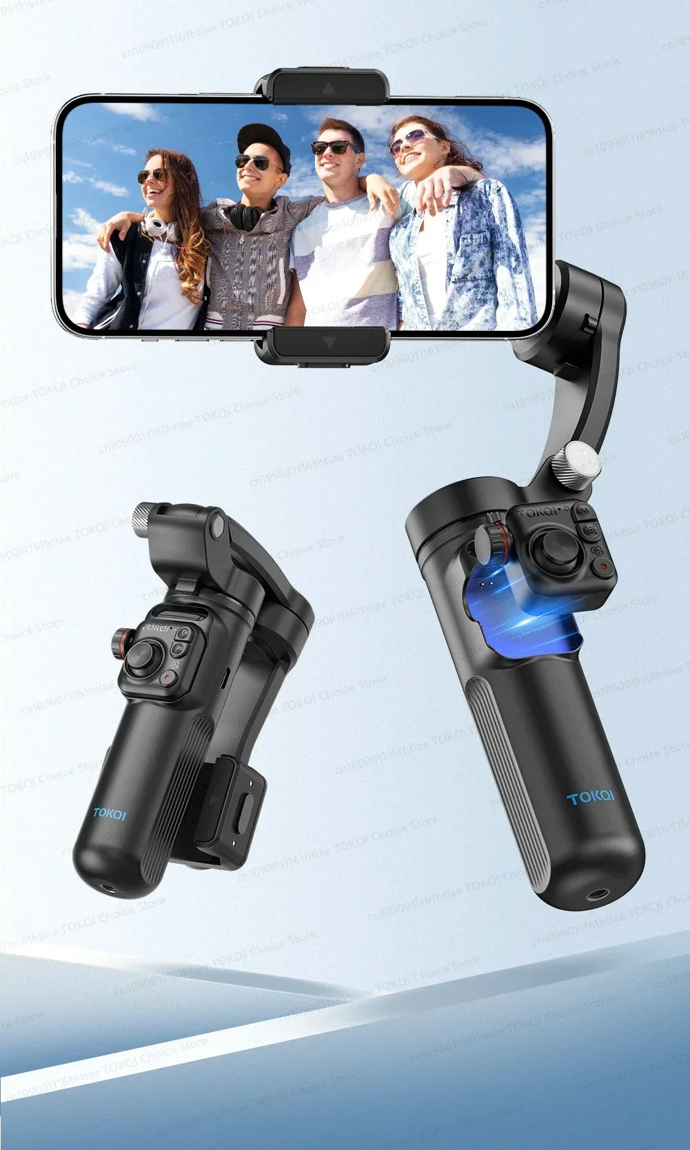 Handheld 3-Axis Gimbal Stabilizer for iPhone & Android, Anti-Shake Phone Holder with Tripod, for Vlogging & Video Recording
