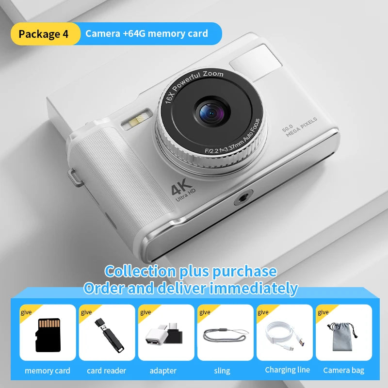 HD 1080P 2.8inch digital Camera Rechargeable Cameras with 16x Zoom Compact Camera 50 Megapixels Cameras for kids Beginner Camera