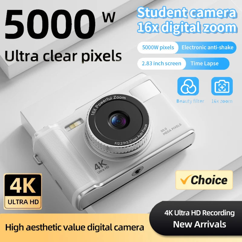 HD 1080P 2.8inch digital Camera Rechargeable Cameras with 16x Zoom Compact Camera 50 Megapixels Cameras for kids Beginner Camera