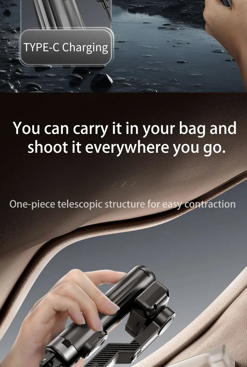 Q31 Gimbal Stabilizer Single-Axis Handheld Selfie Stick Tripod with Auto Face Tracking & Fill Light for Mobile Phone