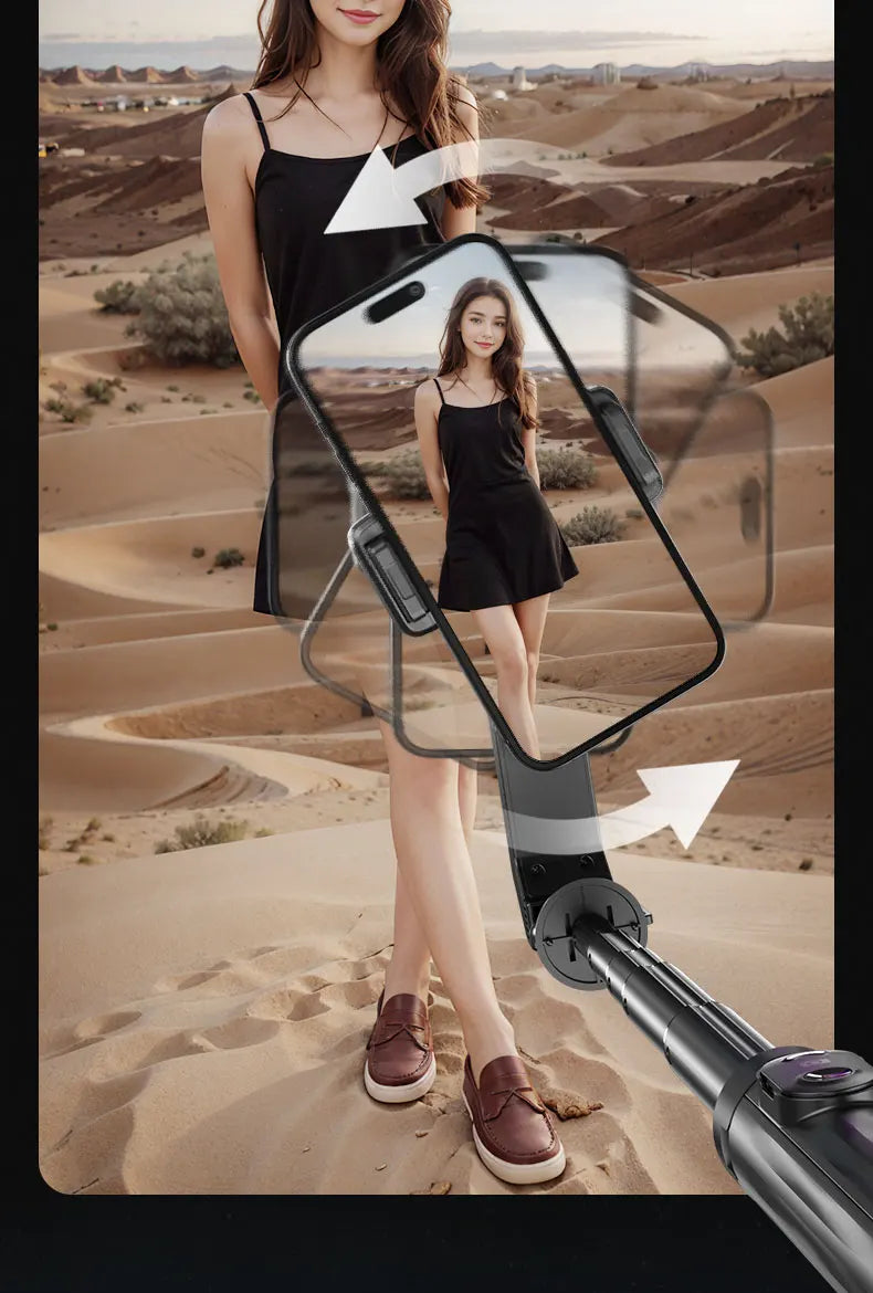 Q31 Gimbal Stabilizer Single-Axis Handheld Selfie Stick Tripod with Auto Face Tracking & Fill Light for Mobile Phone