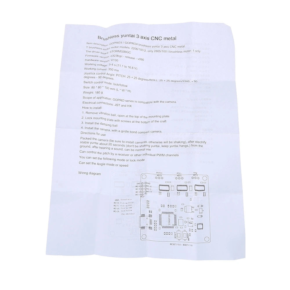 2 / 3 Axis Gimbal Storm32 BGC Lightweight Brushless Gimbal W/ Motors Free Debug 3-4S For Gopro3 Gopro4 SJ4000 Camera DIY FPV