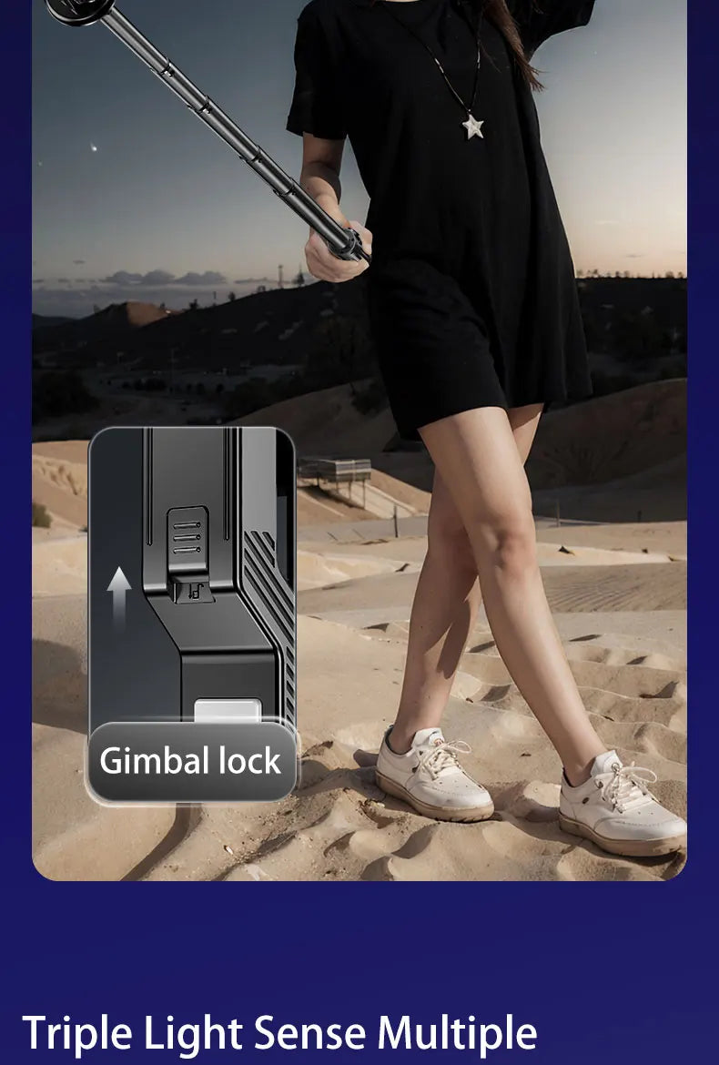 Q31 Gimbal Stabilizer Single-Axis Handheld Selfie Stick Tripod with Auto Face Tracking & Fill Light for Mobile Phone