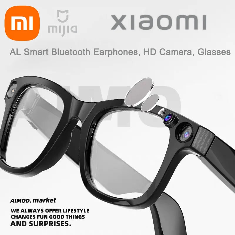 Xiaomi Mijia Smart AI Glasses 800W pixel AI Shooting Camera HD Photo Video Voice Call Translation Waterproof Bluetooth Glasses