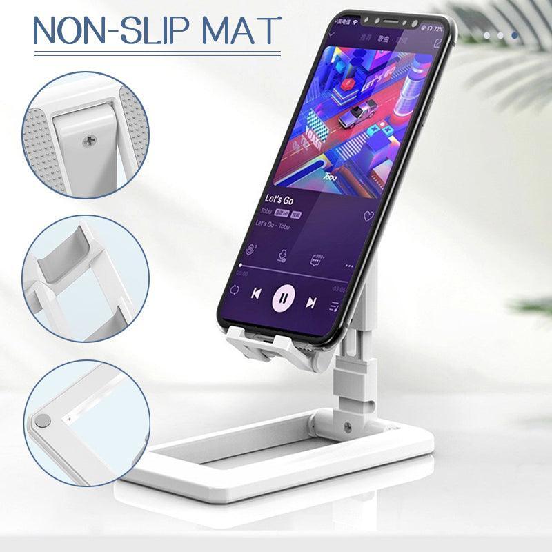 Foldable Adjustable Desk Stand Holder for Mobile Phone and Tablet Up to 10 Inch