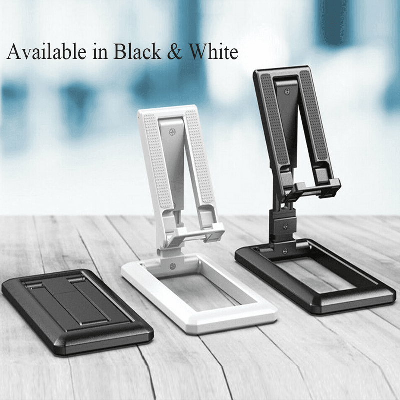 Foldable Adjustable Desk Stand Holder for Mobile Phone and Tablet Up to 10 Inch