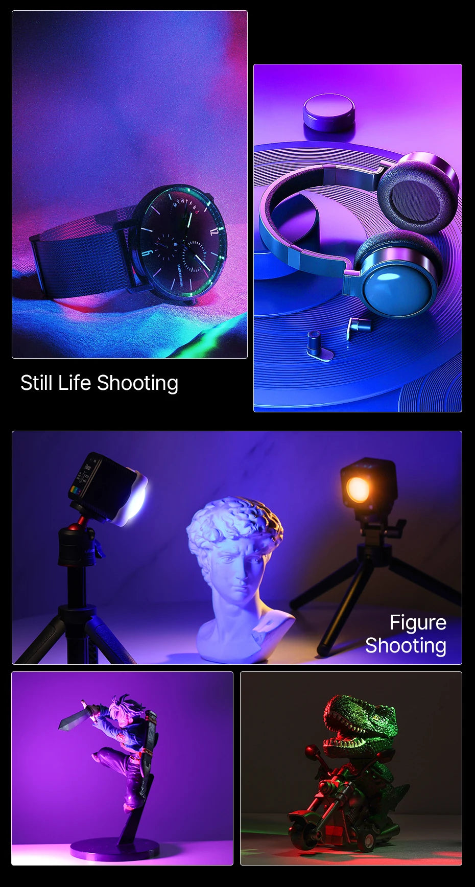 Ulanzi L2 RGB Mini COB Video Light 360° Full Color Magnetic Light with Diffuser for DSLR Camera Lightning Photography Vlog Live