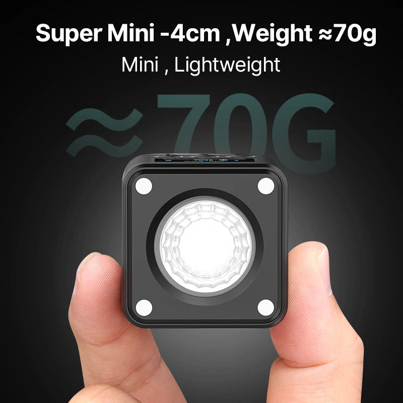 Ulanzi L2 RGB Mini COB Video Light 360° Full Color Magnetic Light with Diffuser for DSLR Camera Lightning Photography Vlog Live