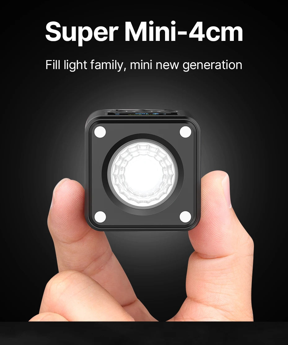 Ulanzi L2 RGB Mini COB Video Light 360° Full Color Magnetic Light with Diffuser for DSLR Camera Lightning Photography Vlog Live