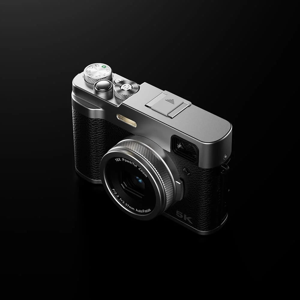 Professional Retro Dual-Camera Digital Video Camera 5K/4K Recording WiFi Image Transmission High-Power LED Flash Hot Shoe