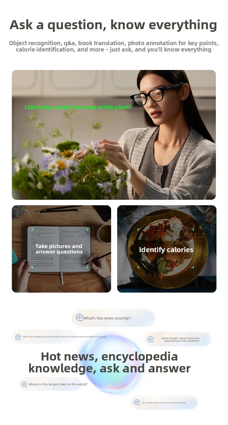 2025 Rokid Glasses Smart Wearable Headset Visual AI Photo Navigation Real-time Face-to-Face Translation Large Model