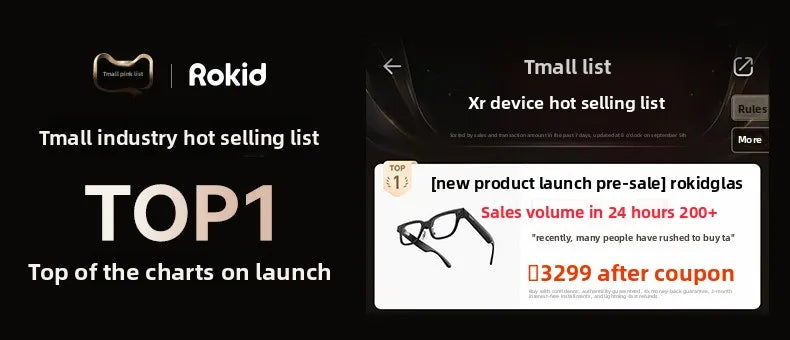2025 Rokid Glasses Smart Wearable Headset Visual AI Photo Navigation Real-time Face-to-Face Translation Large Model