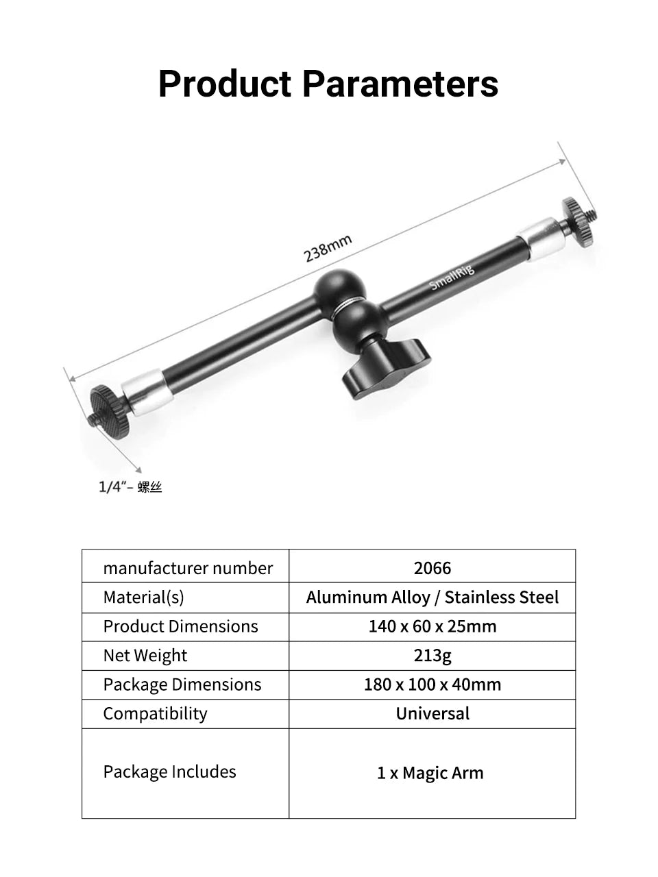 SmallRig Articulating Arm 5.5/9.8/11 inches Adjustable Friction Magic Arm For DSLR LCD Monitor LED Light Camera Accessories