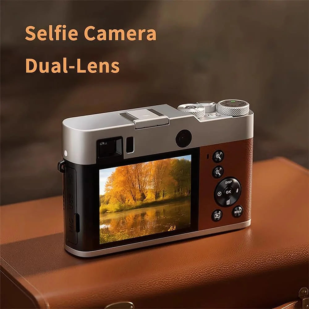 Professional Retro Dual-Camera Digital Video Camera 5K/4K Recording WiFi Image Transmission High-Power LED Flash Hot Shoe