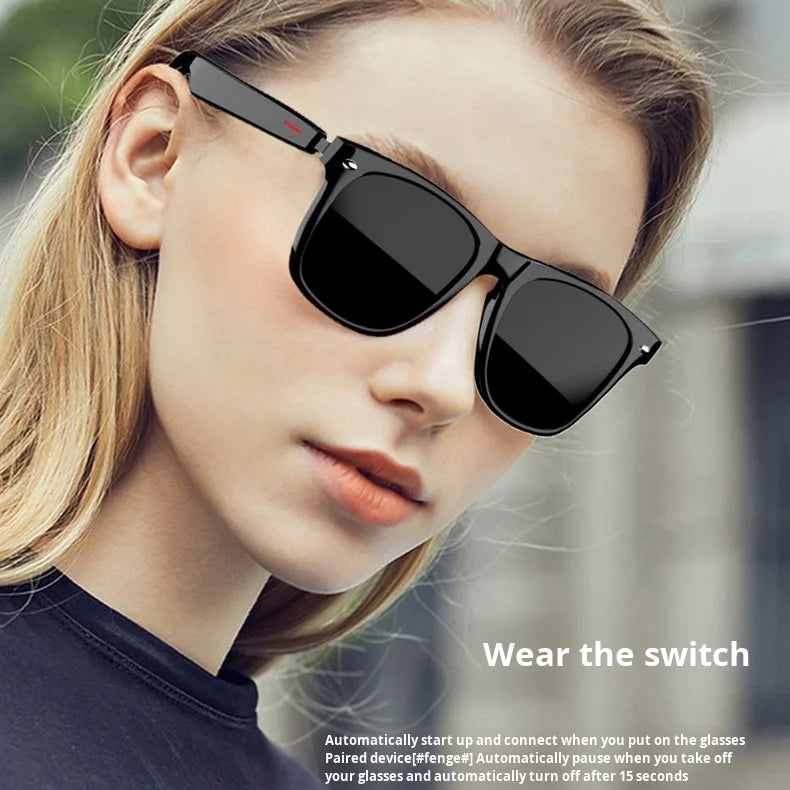 E10 Black Smart for Bluetooth Glasses Fashionable Sunglasses with Audio Technology-Make Calls & Listen to Music Wearable Headset