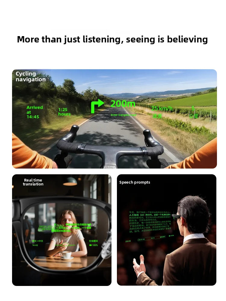 2025 Rokid Glasses Smart Wearable Headset Visual AI Photo Navigation Real-time Face-to-Face Translation Large Model