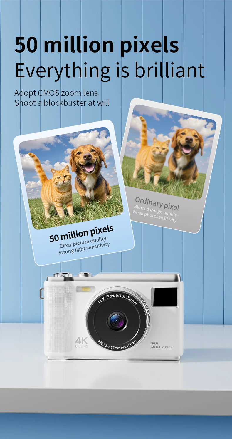 HD 1080P 2.8inch digital Camera Rechargeable Cameras with 16x Zoom Compact Camera 50 Megapixels Cameras for kids Beginner Camera