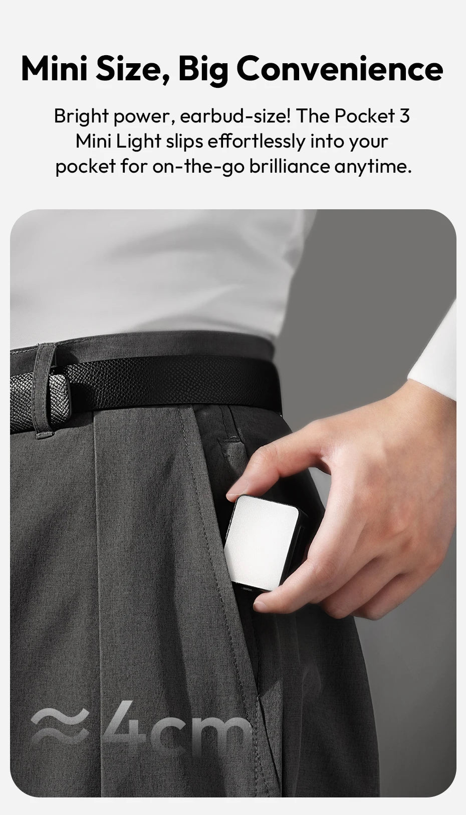 Ulanzi LM001 Pocket 3 Mini Light 3-Level Soft Light LED Video Light for DJI OSMO Pocket 3 for Photography Livestreaming Vlog