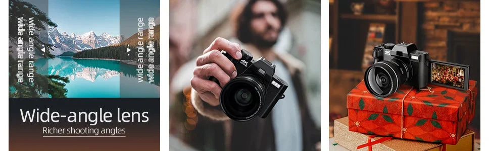 G-Anica Compact Digital Photography Camera4K Wireless Network Camera Retro Vlog Recorder YouTube 48MP Camera 3"flip Screen