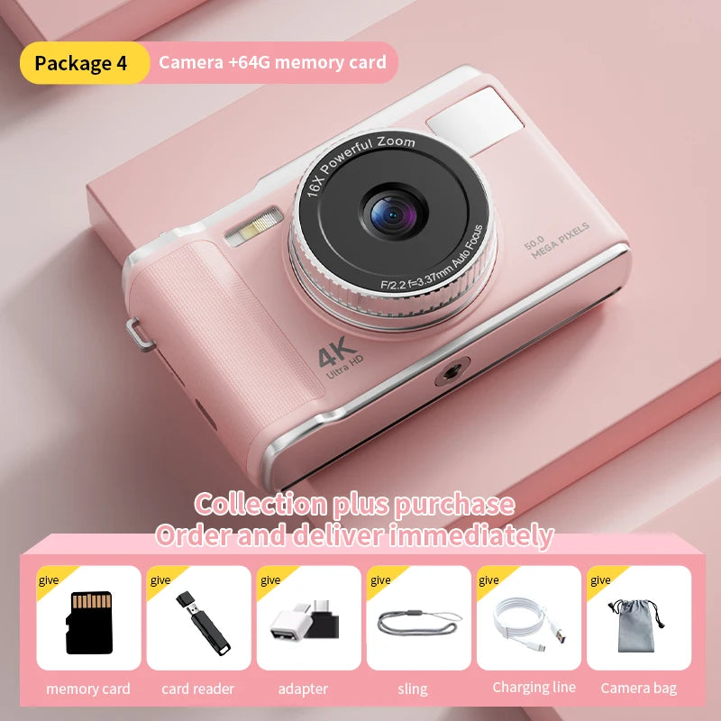 HD 1080P 2.8inch digital Camera Rechargeable Cameras with 16x Zoom Compact Camera 50 Megapixels Cameras for kids Beginner Camera