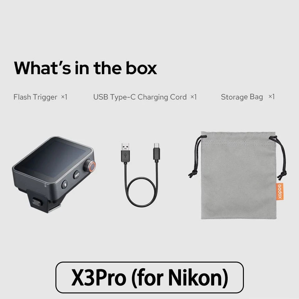 Godox X3Pro TTL Wireless Flash Trigger 2.4GHz Wireless X System Bluetooth Integration APP Control Fast Charging Long Runtime