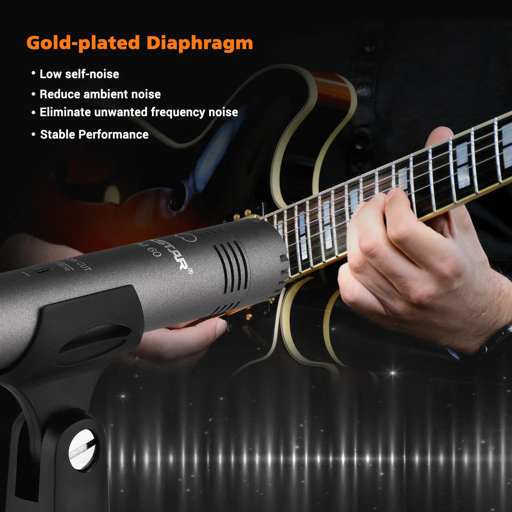 TAKSTAR CM-60 Professional Condenser Microphone XLR Cardioid Mic 48V Phantom Power Supply for Studio Recording Broadcasting Mic