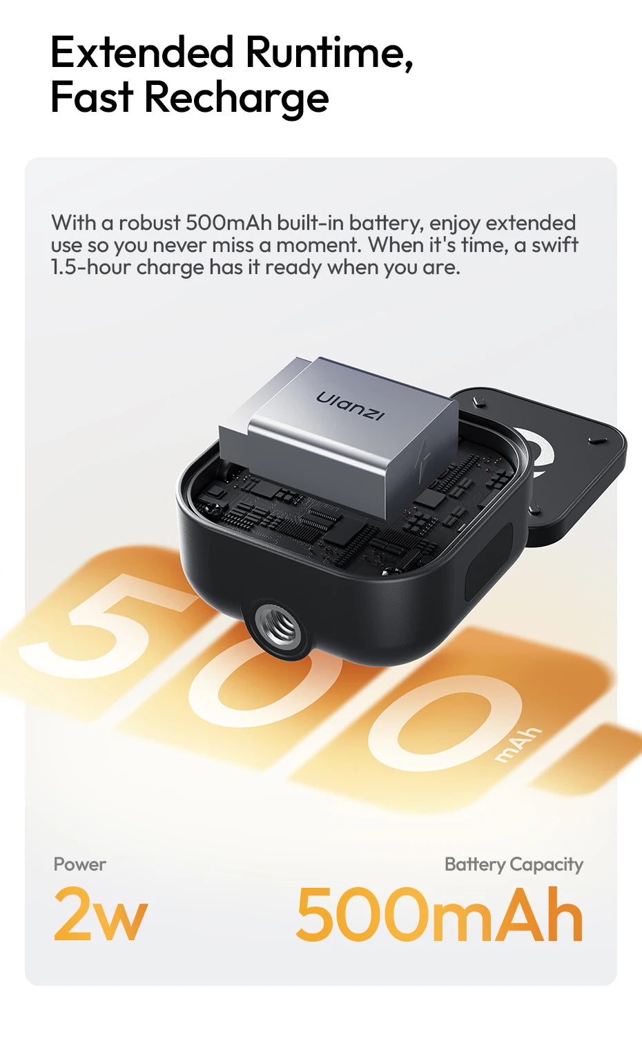 Ulanzi IN07 Mini Magnetic Fill Light for Insta360 Go Ultra Compatible with Go Ultra magnetic base for Vlog Street Photography