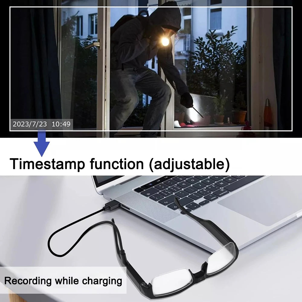 New Intelligent Video Glasses, Equipped With Ultra-high Definition 4k Mini Camera, Capable Of Recording Videos And Playing Music