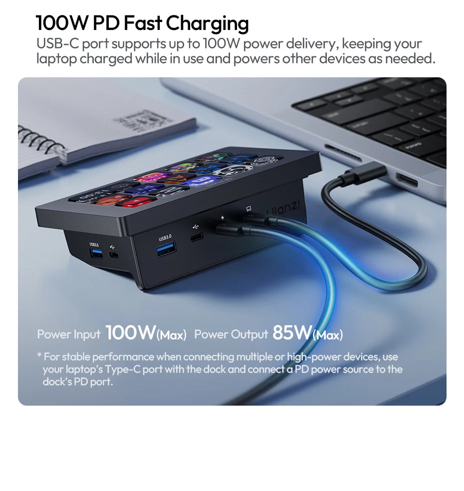 Ulanzi D200H Deck Dock Streaming Controller for Photography Desk Intelligent Lighting Control Office Assistant Streaming Control