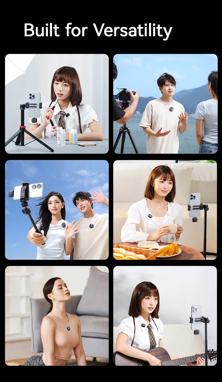 Ulanzi A30 Tiny Mic Wireless Lavalier Microphone 50M Audio Video Voice Recording Mic for iPhone 16 15 Android Phone DSLR Cameras