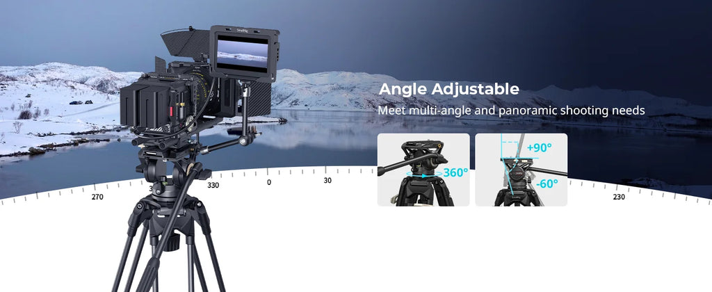SmallRig AD-01 Heavy-Duty 360° Fluid Head Tripod 186cm Video Tripod with Quick Release Plate QR System for DSLR Camera Camcorder
