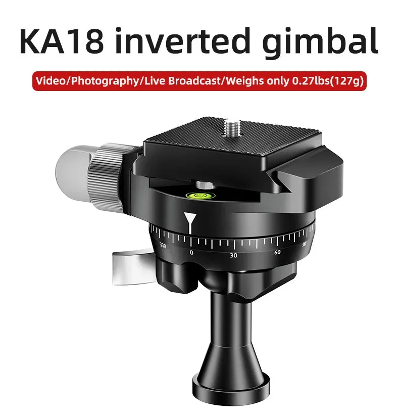 SLR camera panoramic spherical gimbal 360 degree rotating metal gimbal projector gimbal With quick release plate