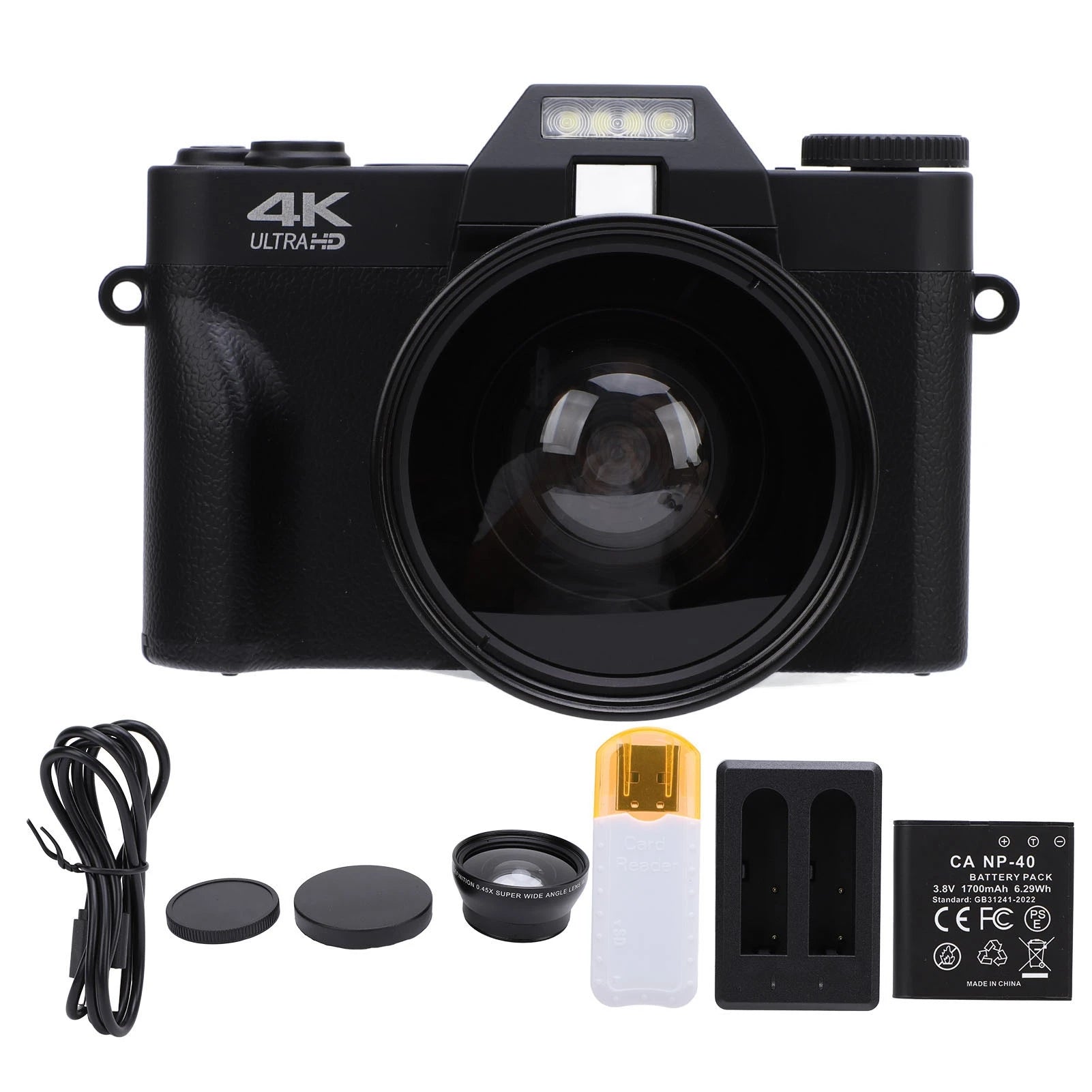 4K Digital Camera 4K Digital Camera 60FPS 75MP 3in  16X Zoom 270 Deg Rotation for Travel Camping 75MP Digital Camera